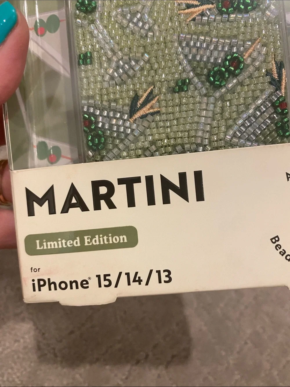 MVMT Martini Limited Edition Olive Green Beaded Phone Case